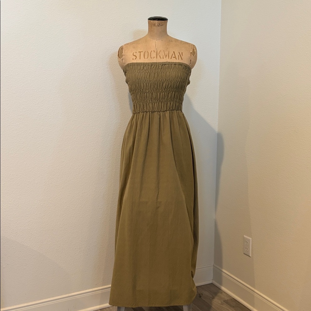 Rhythm Olive Strapless I’m Maxi Dress